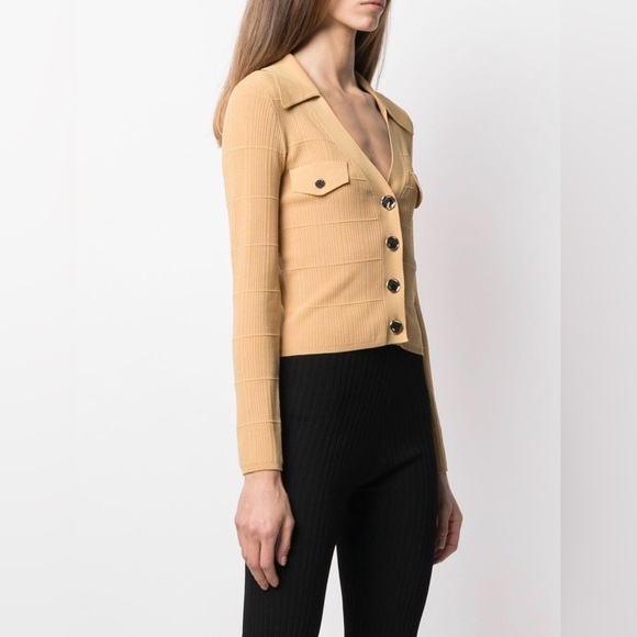 NWT SANDRO PARIS Suzie Cardigan - Camel Yellow - Picture 3 of 8